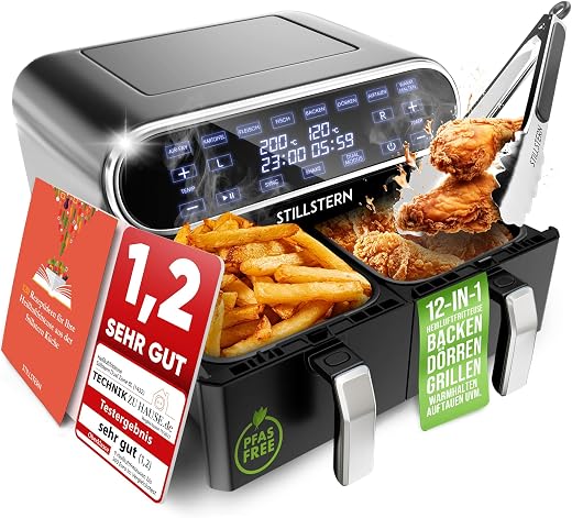 Stillstern XXL Heißluftfritteuse 8L 2400W mit 8 Programmen