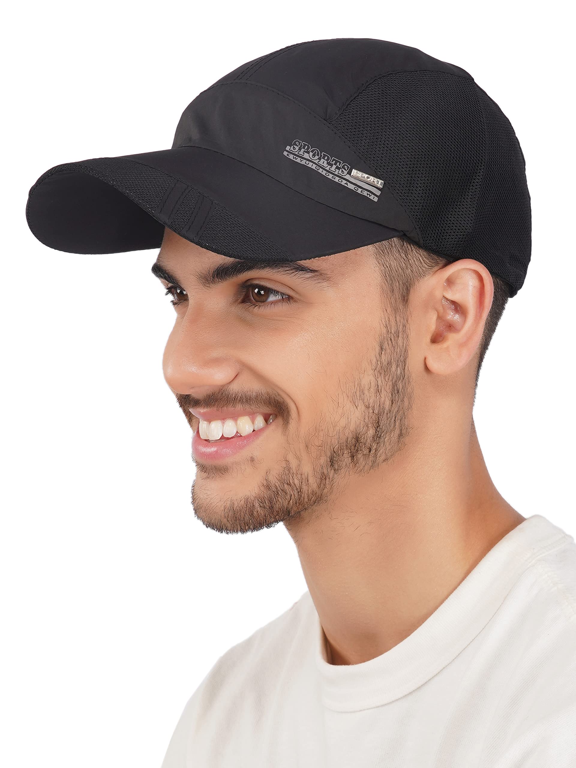 isweven Cap for Men Women Unisex Topi | Boy's Girl's Skull Caps | Adjustable Size Buckle Closure Summer Sports Cricket Gym Lightweight Fashion Baseball Hip Hop Stylish Hat - 8001 (Free Size)-picture-11