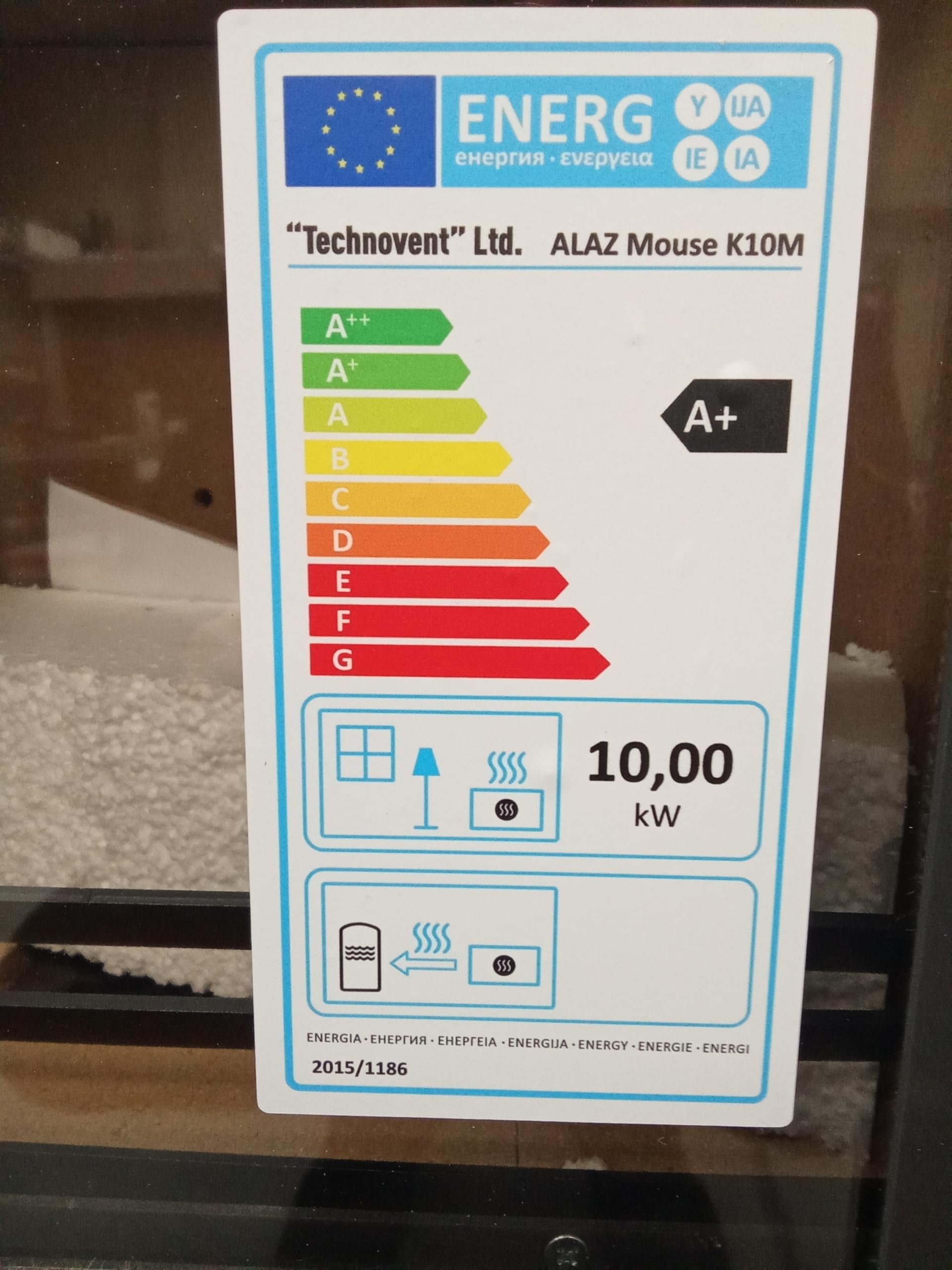 ALAZ Mouse K10M Kaminofen 10 kW – Schwarz | Holzofen mit Schamott-Brennkammer & großem Sichtfenster | Für Holzscheite bis 50 cm | Energieeffizienzklasse A+