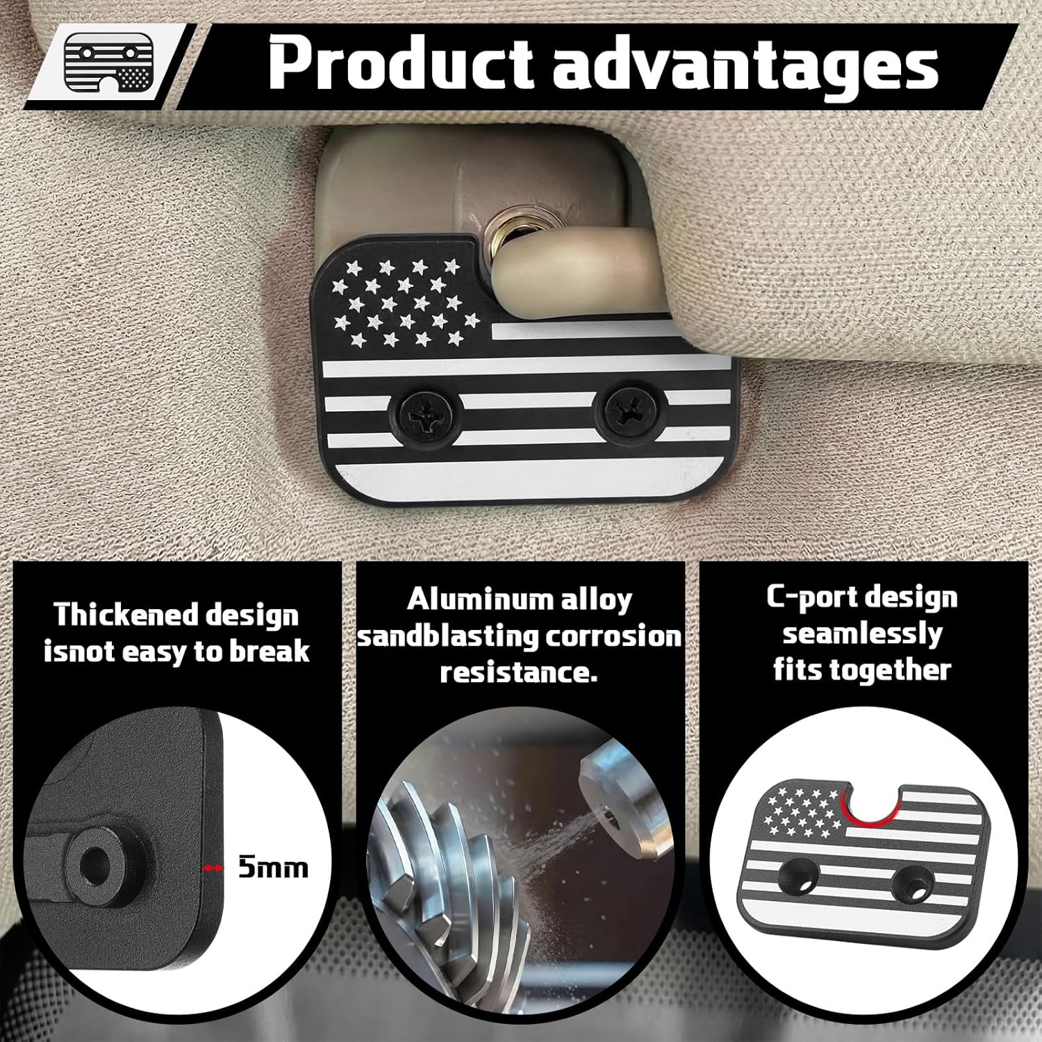 BBTO 2 Pcs Sun Visor Repair Kit Compatible with RAM 1500 2019-2026, Includes 2 Aluminum Sun Visor Clips Replacement to Repair Sagging Sunlight Visors