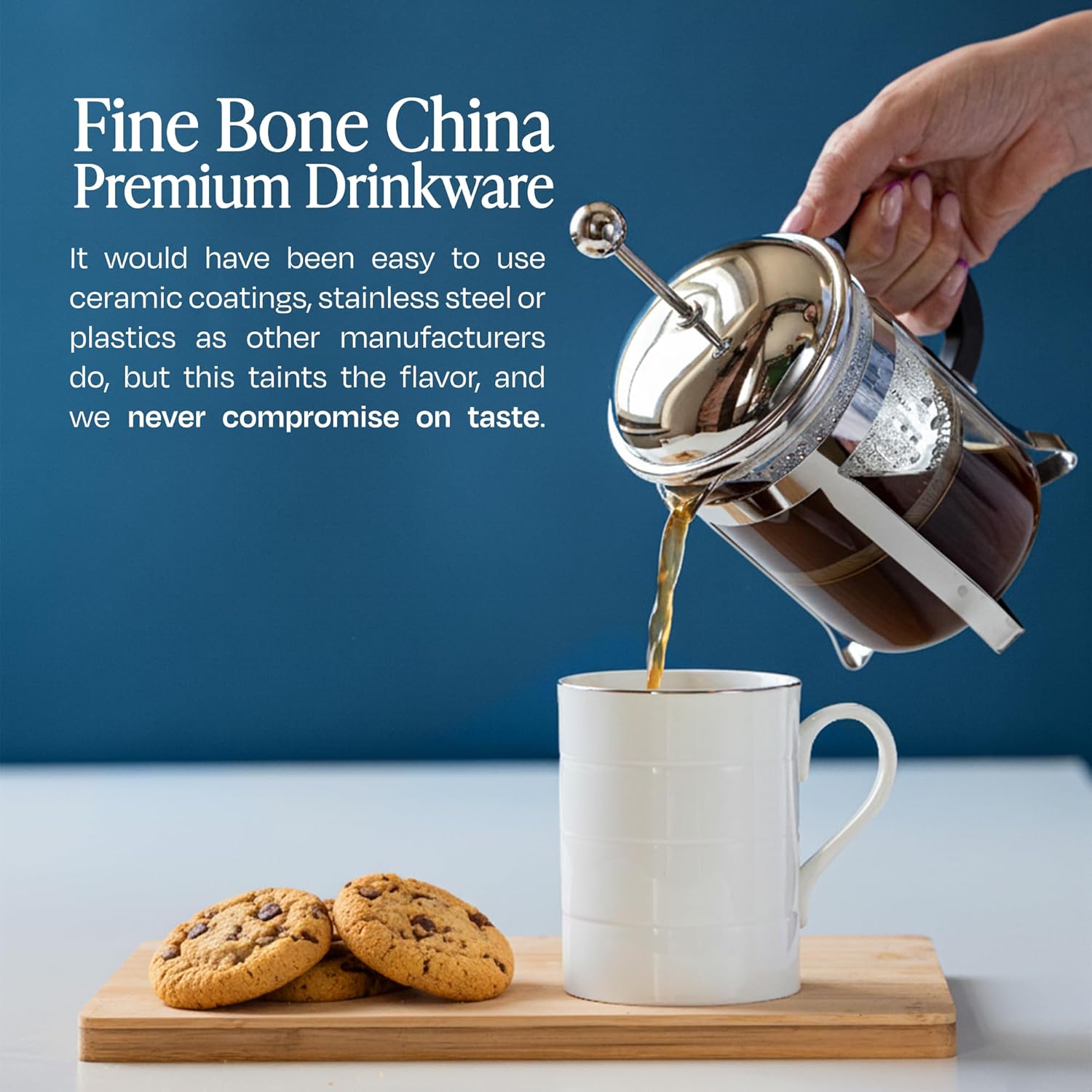 Glowstone Smart Heated Coffee Mug with Wireless Charging Base Self-Heating Made from Fine Bone China Electric Coffee Mug and Self Heating Mug Keeps Drinks Hot Stay Hot Electric Coffee Mug (White)