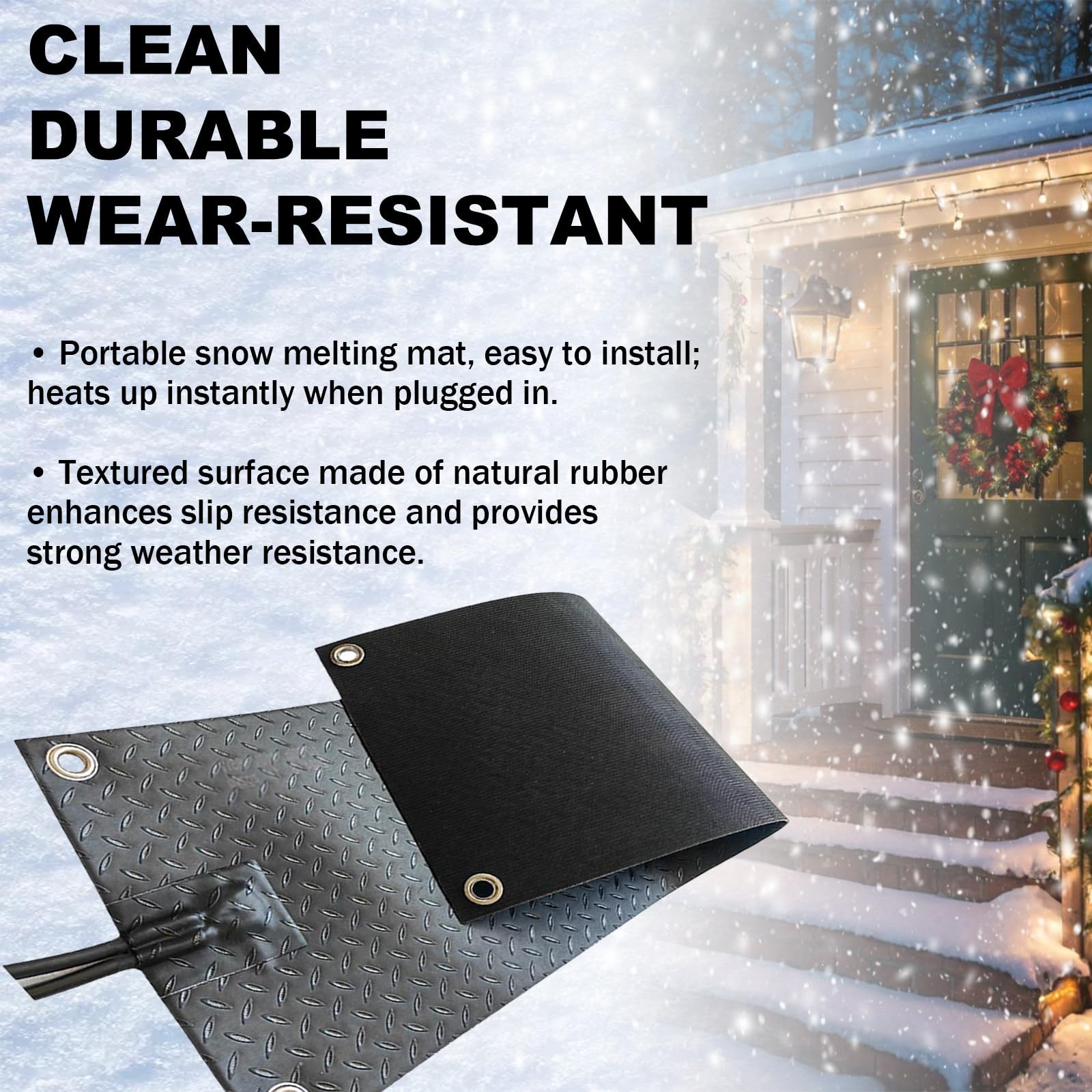 Tapis Chauffant AntidéRapant pour Fonte De Neige, Tapis De Fonte De Neige Chauffant AntidéRapant, Chauffage AntidéRapant, Produits De DéNeigement Et De DéGivrage C-1piece