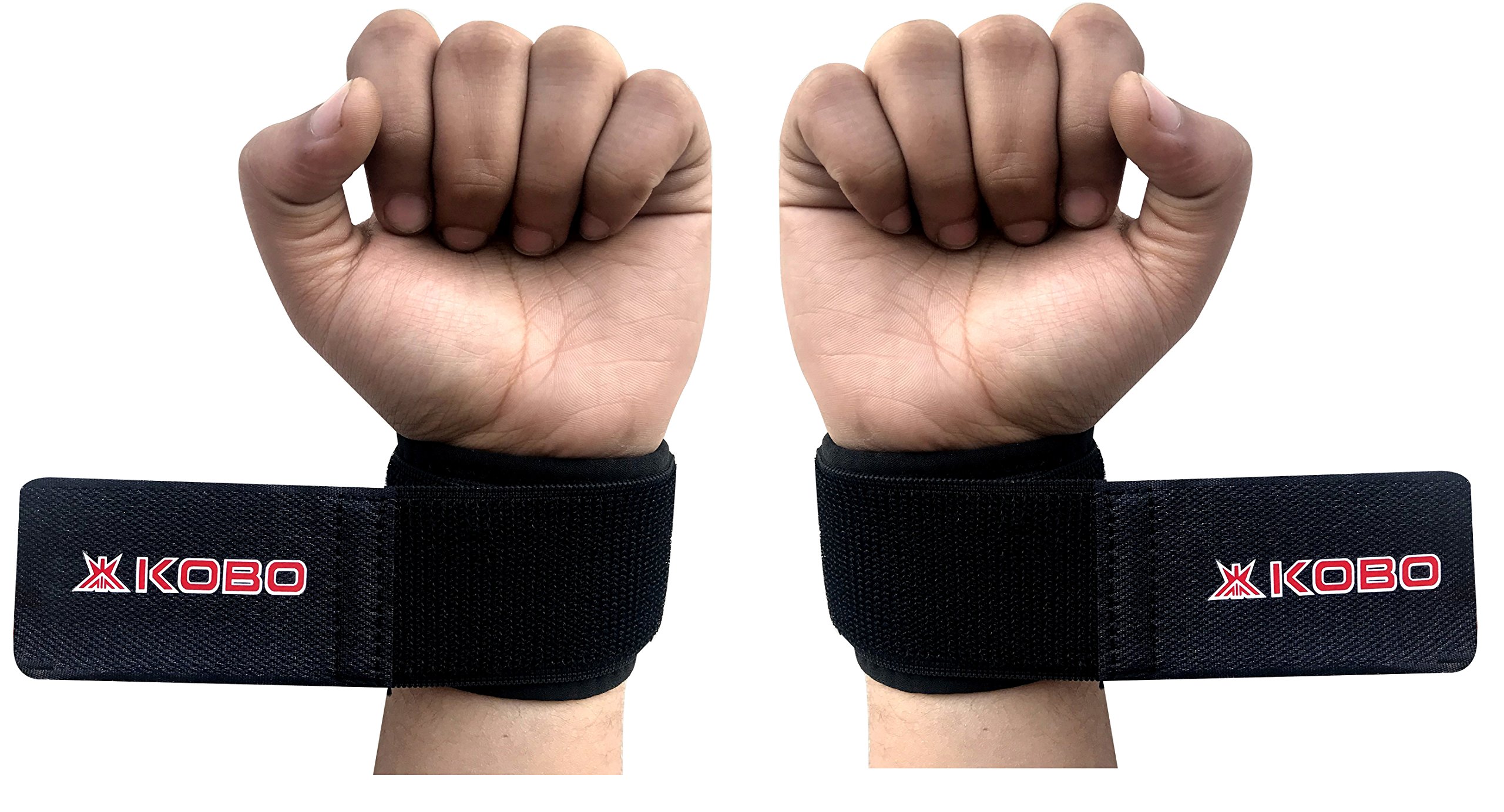 Kobo 3682 Wrist Support Free Size (Black), (1 Pair)