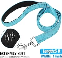 Vista 2 de 6 Pieces Dog Leash Bulk for Medium and Large Dog, Heavy Duty Nylon Pack Dogs Leashes Padded Handle Double Sided Reflective Puppy Collar for Walking