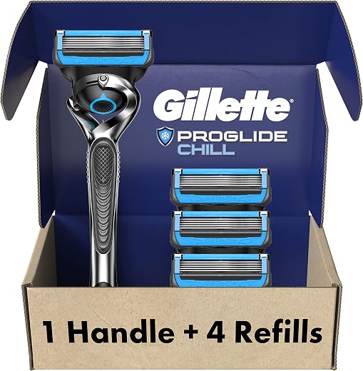 Gillette Fusion5 Proshield Chill Men's Razor Handle + 4 Blade Refills