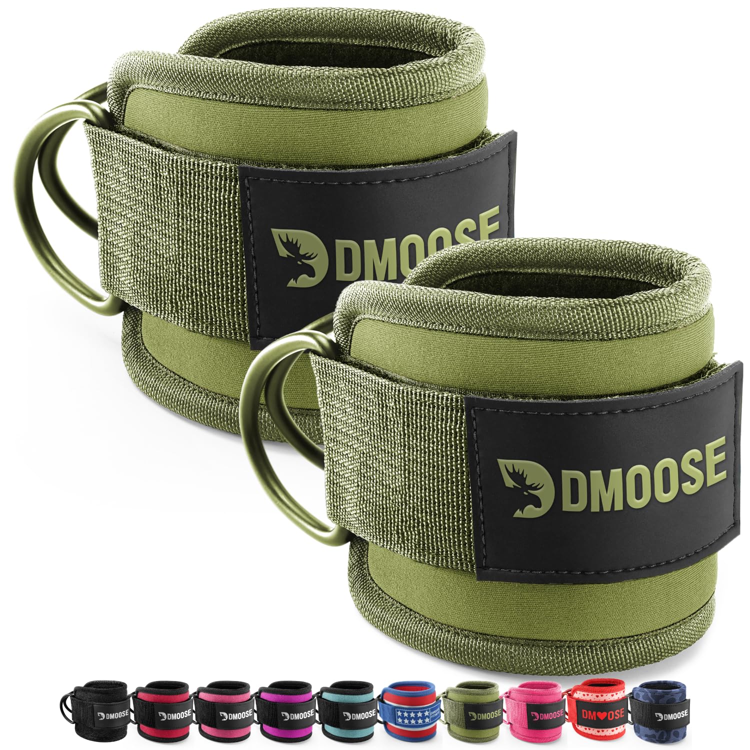 DMoose Ankle Strap for Cable Machine - One Size Fit with Premium Padding, Workout Kickback Ankle Cuffs, Ankle Bands for Working Out, Booty Workouts, Leg Extension, Hip Abductors &amp; Lower Body Exercises