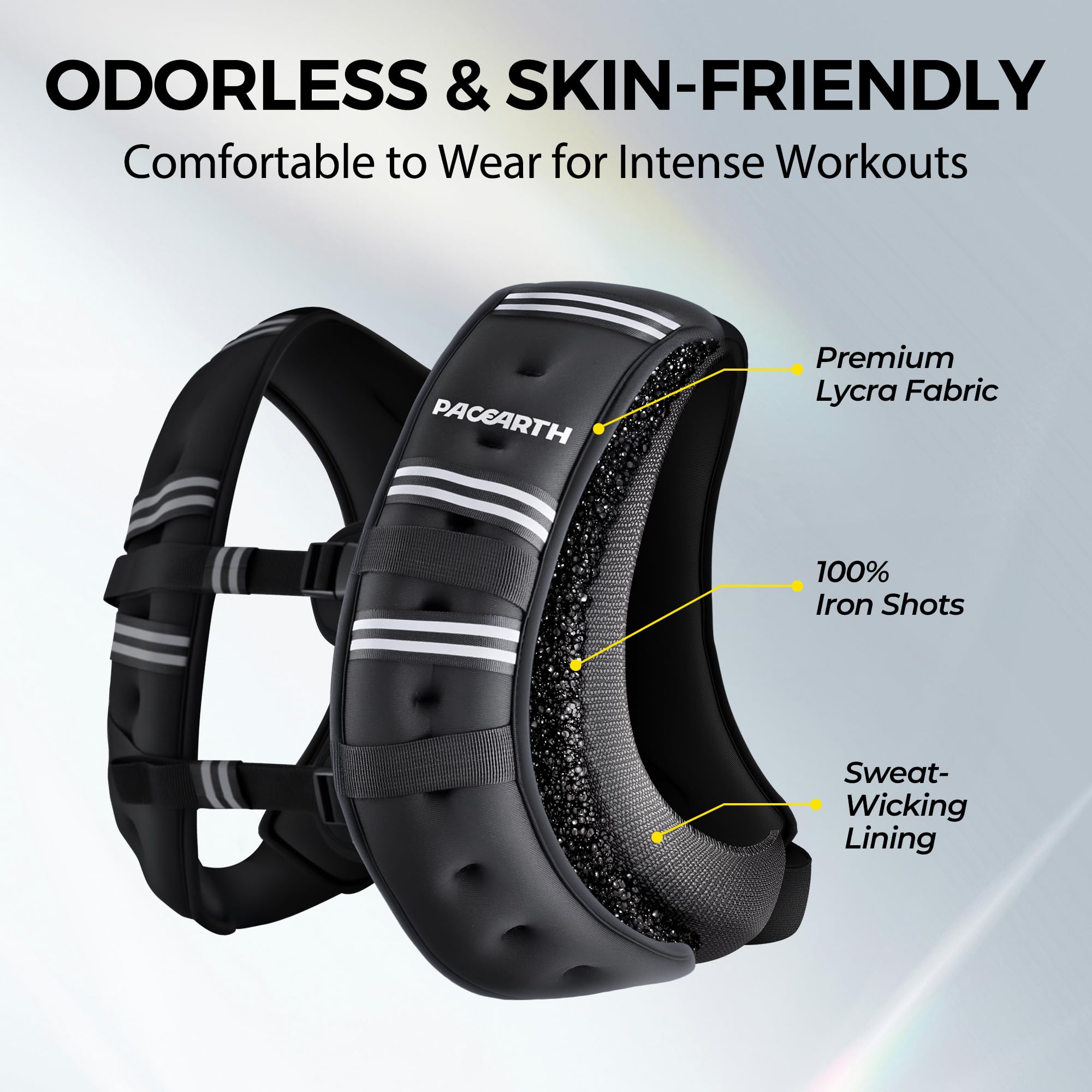 PACEARTH Weighted Vest, 6lb/10lb/12lb/16lb/25lb/30lb Weight Vest with Reflective Stripe, Body Weight Vests Adjustable for Men, Women Workout, Strength Training, Running, Walking, Jogging - 4