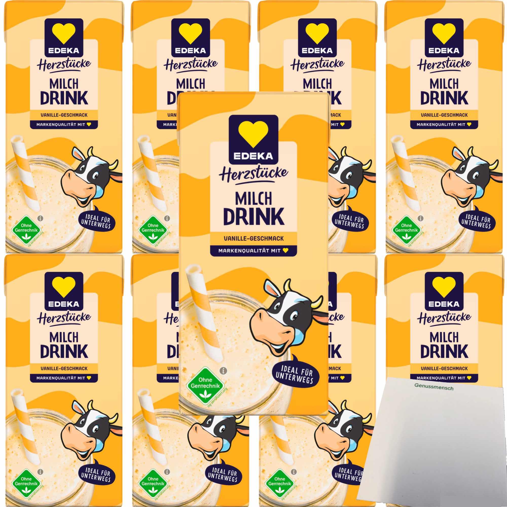 usy Bundle für Edeka Milchdrink Vanille 3er Pack (9x200ml Packung) + usy Block