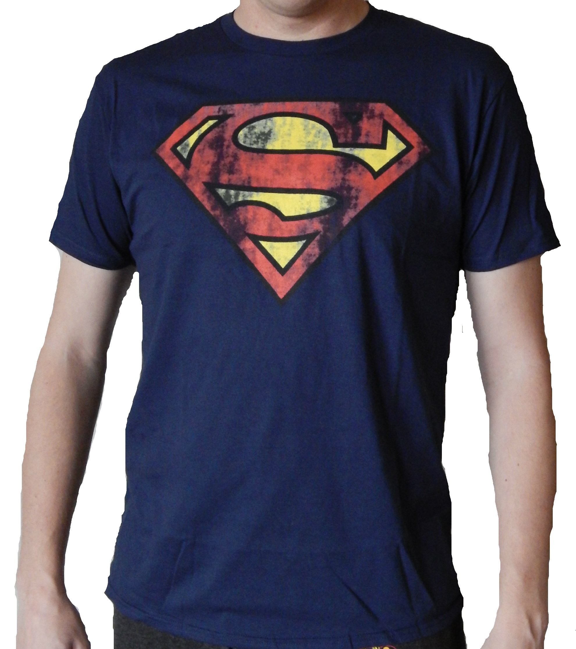 Bioworld Playera con Logo de Superman para Hombre - Azul Marino - Medium