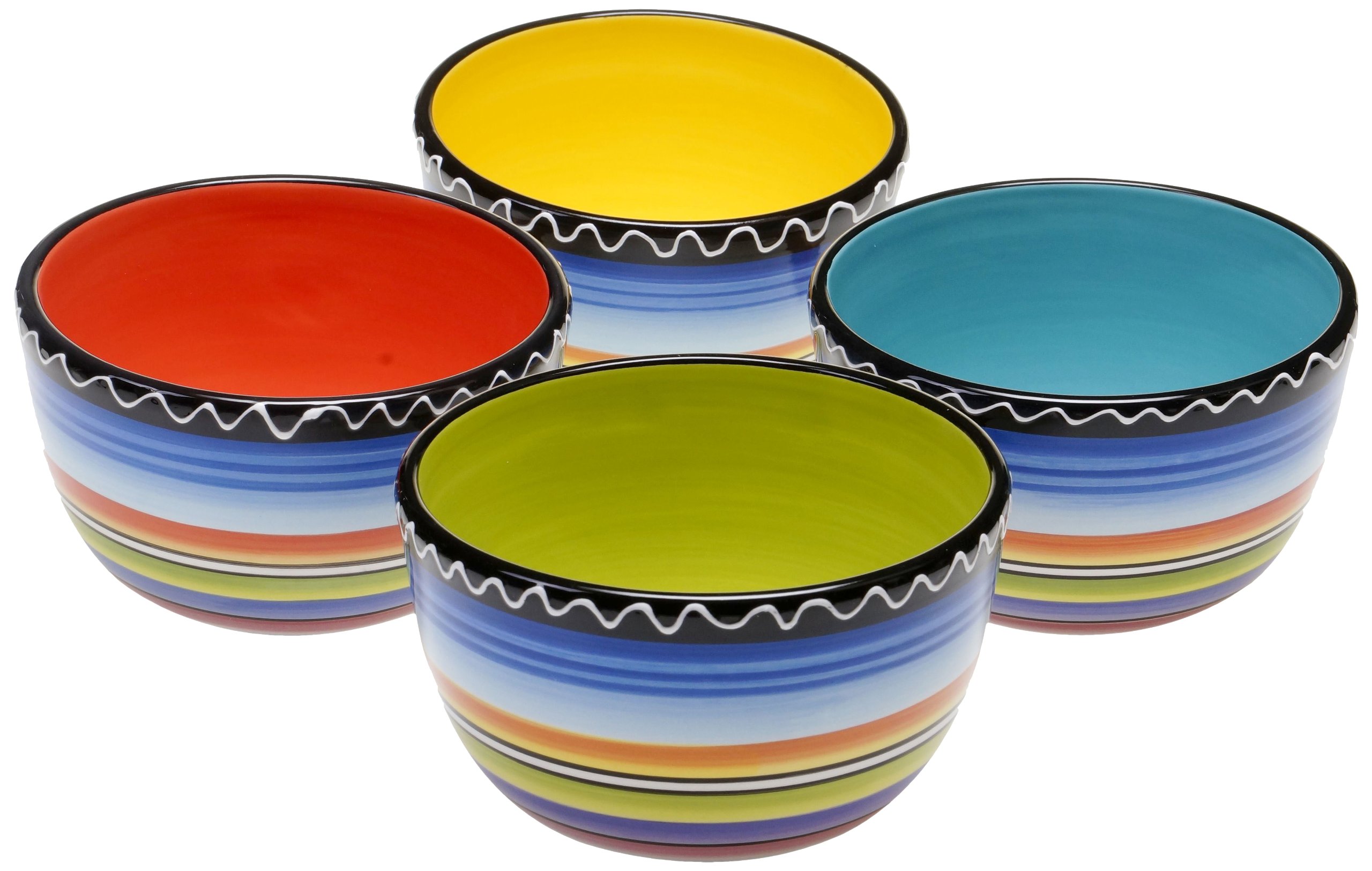 Certified InternationalTequila Sunrise Ice Cream Bowl, 5.25-Inch, Assorted Designs, Set of 4