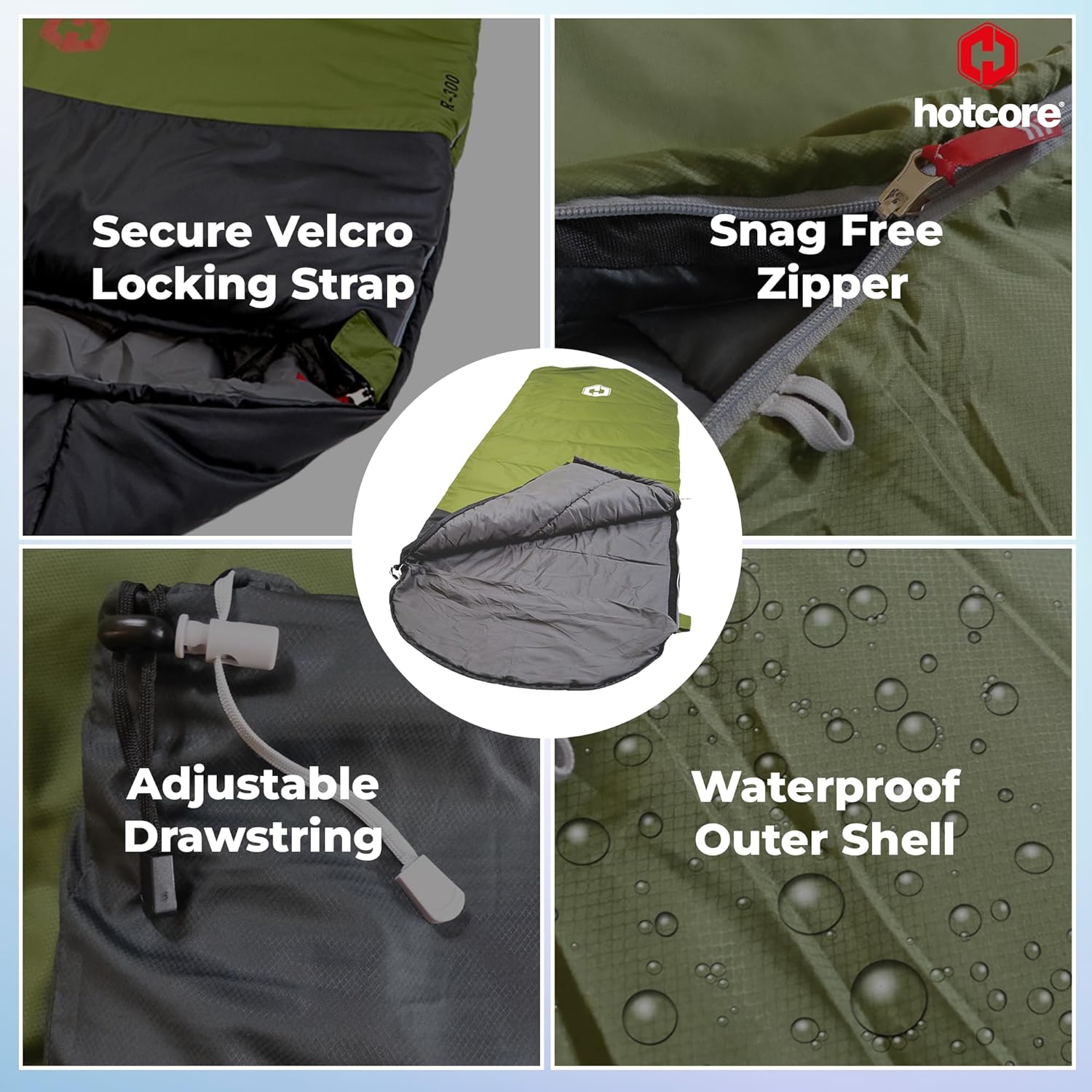 R-400 寝袋 グリーン 軽量 コンパクト 90インチ×34インチ 7ポンド 温度