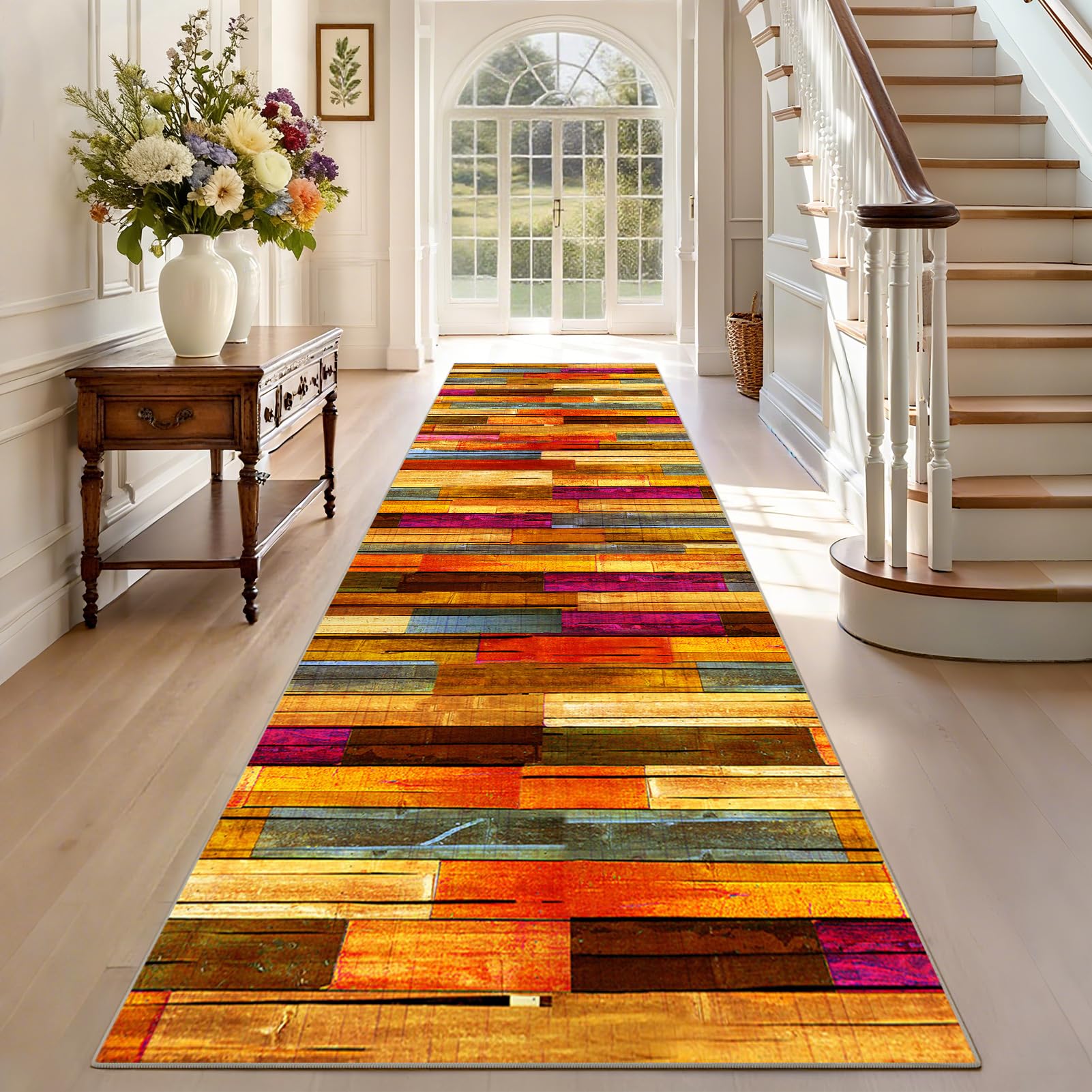 Runner Rugs for Hallway Long 60 x 400 cm Washable Non Slip Kitchen Carpet Runner for Entryway Hallways Kitchen Bedroom Living Bedside Laundry Room, Narrow Heavy Duty Low Pile Carpets Runners โ image 1