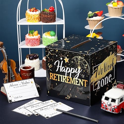 Miniatura 5 de Funrous Caja de tarjetas de jubilación, 51 unidades, recuerdos de fiesta de jubilación, tarjetas de buenos deseos y consejos para decoración de