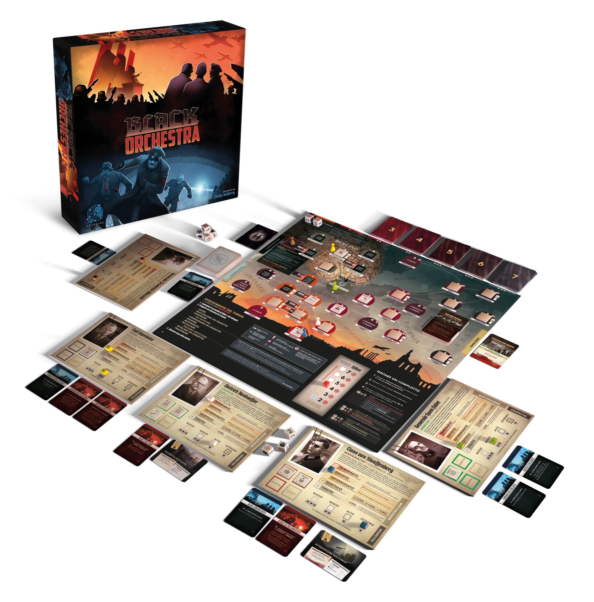 Asmodee - Black Orchestra - Gioco da Tavolo, 1-5 Giocatori, 14+ Anni, Edizione in Italiano