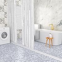 Vista 6 de Represa de agua de umbral de ducha de 3 pulgadas de alto, 74 pulgadas, plegable, protector contra salpicaduras de agua para ducha sin bordillo