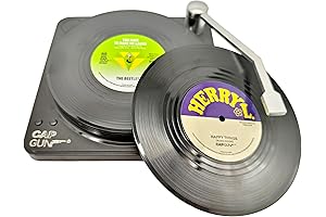 Vintage Records Retro Vinyl Record Coasters with Holder