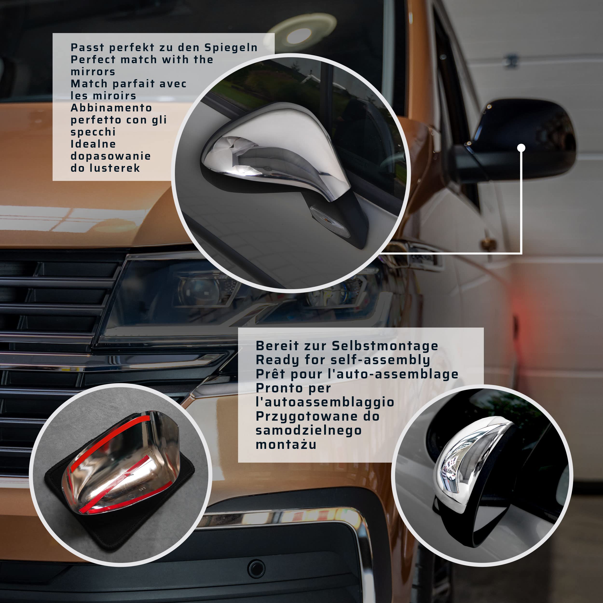 CHROMEMASTER | Nakładki na Lusterka Zewnętrzne | Kompatybilne z Peugeot 207 I Kombi 2006-2012 | Stal nierdzewna; Osłony Lusterek to Niepowtarzalny Wygląd Auta i Ochrona Przed Uszkodzeniem