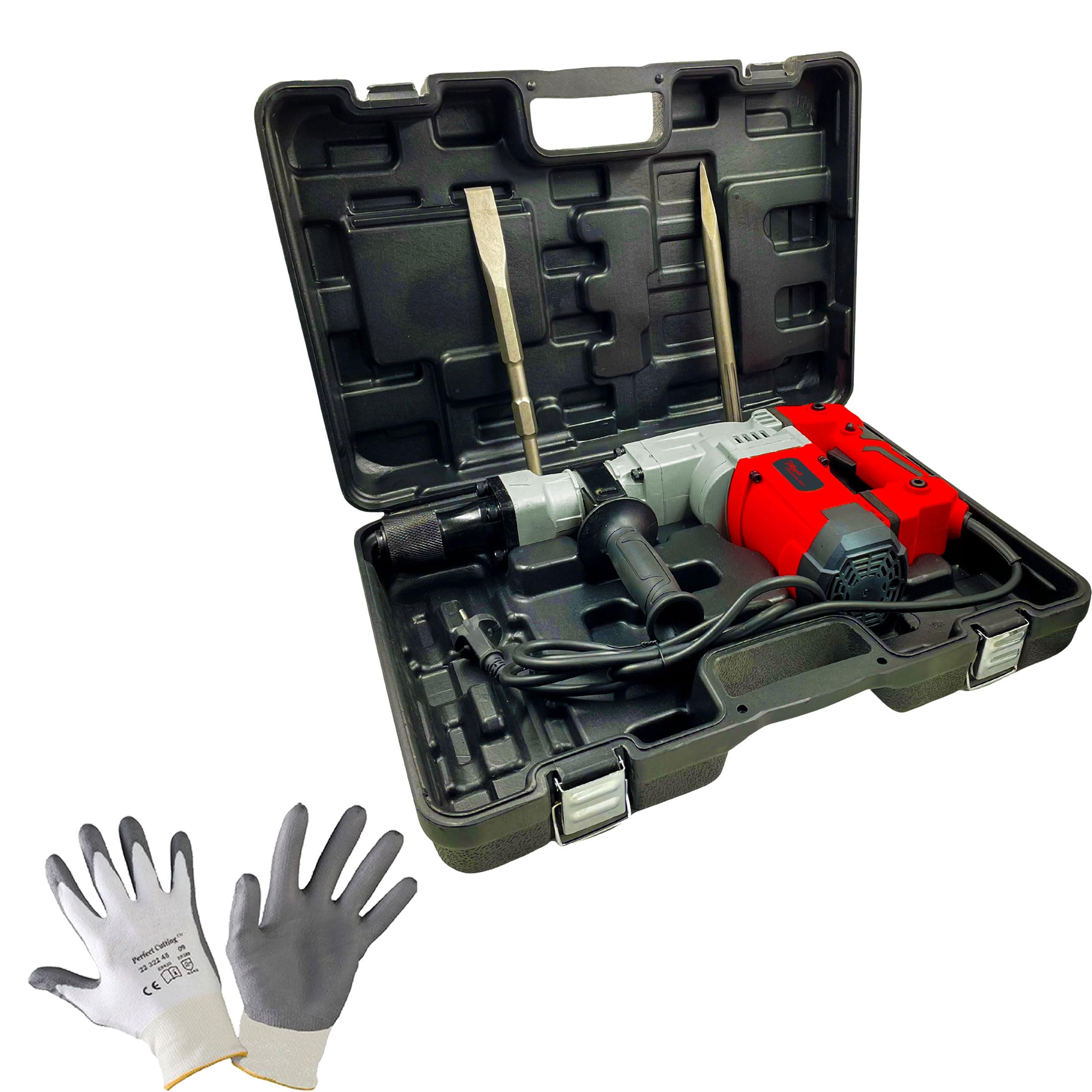 Hillgrove HGCM1064M1 18MM Demolition Chisel+Hammer Concrete Breaker Drill Machine with Safety Gloves and 2 Bits for Breaking Concrete Wall Hammer Drill (18 mm Chuck Size, 2200 W (B0D5Z1R4LJ) Amazon Price History, Amazon Price Tracker