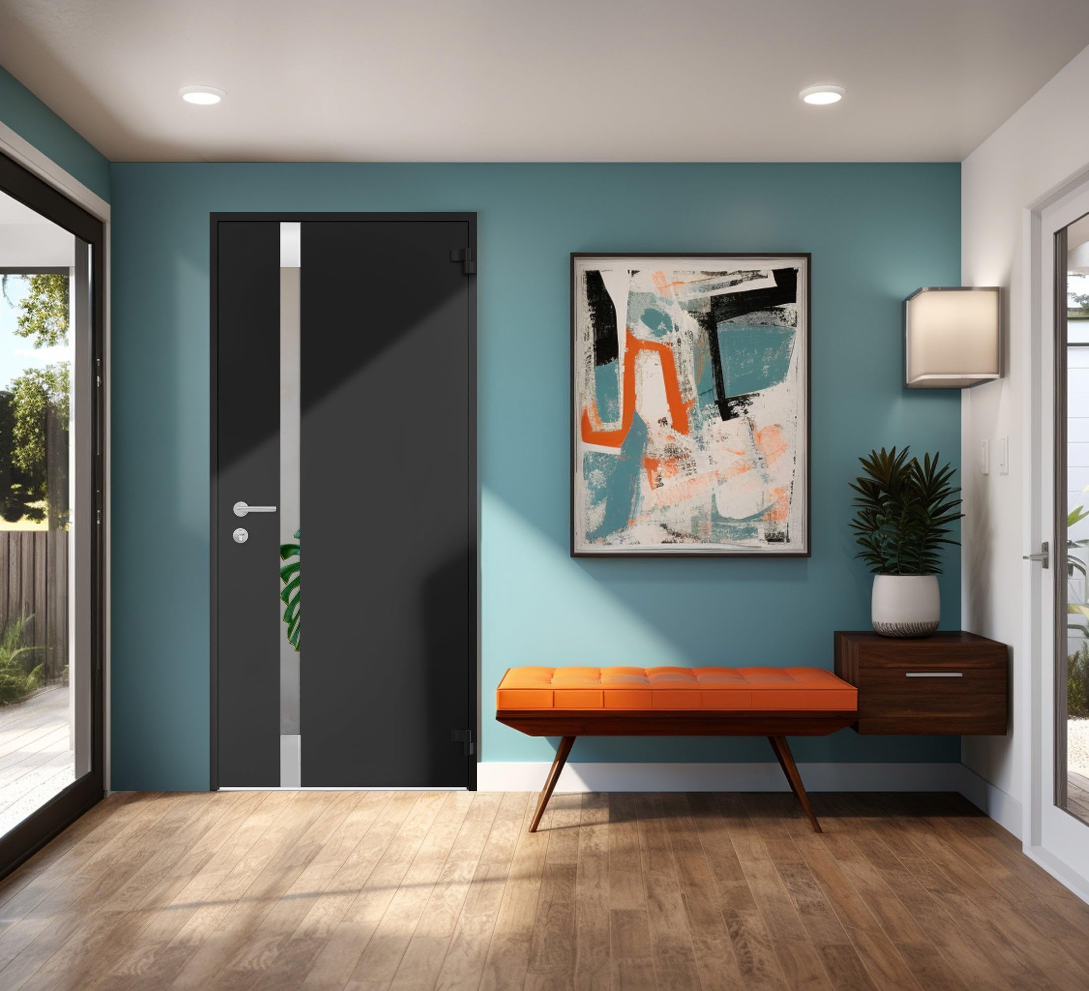 VDOMDOORS Front Exterior Prehung Steel Door/Cynex 6777 Black