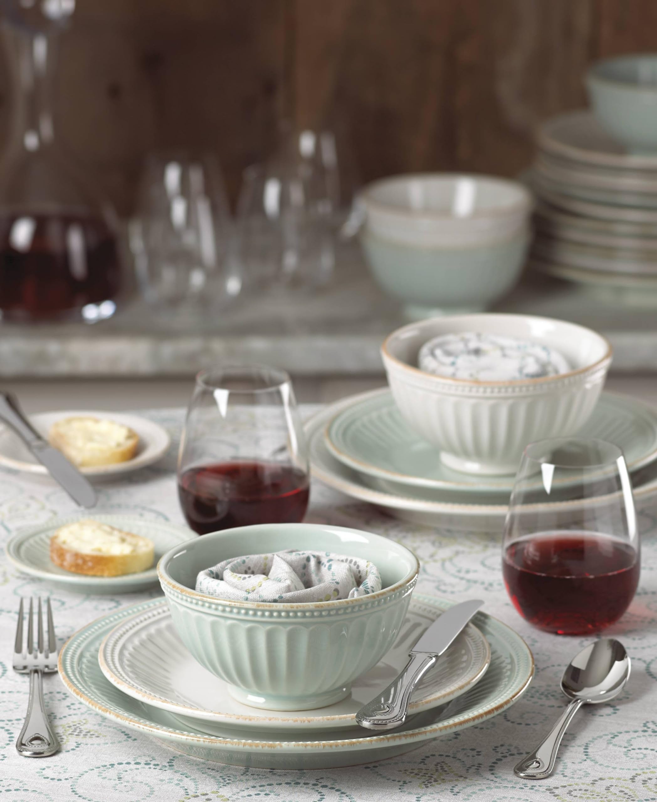 レノックス ディナーセット Amazon.co.jp: Lenox フレンチパールグルーブ ディナーウェア12点