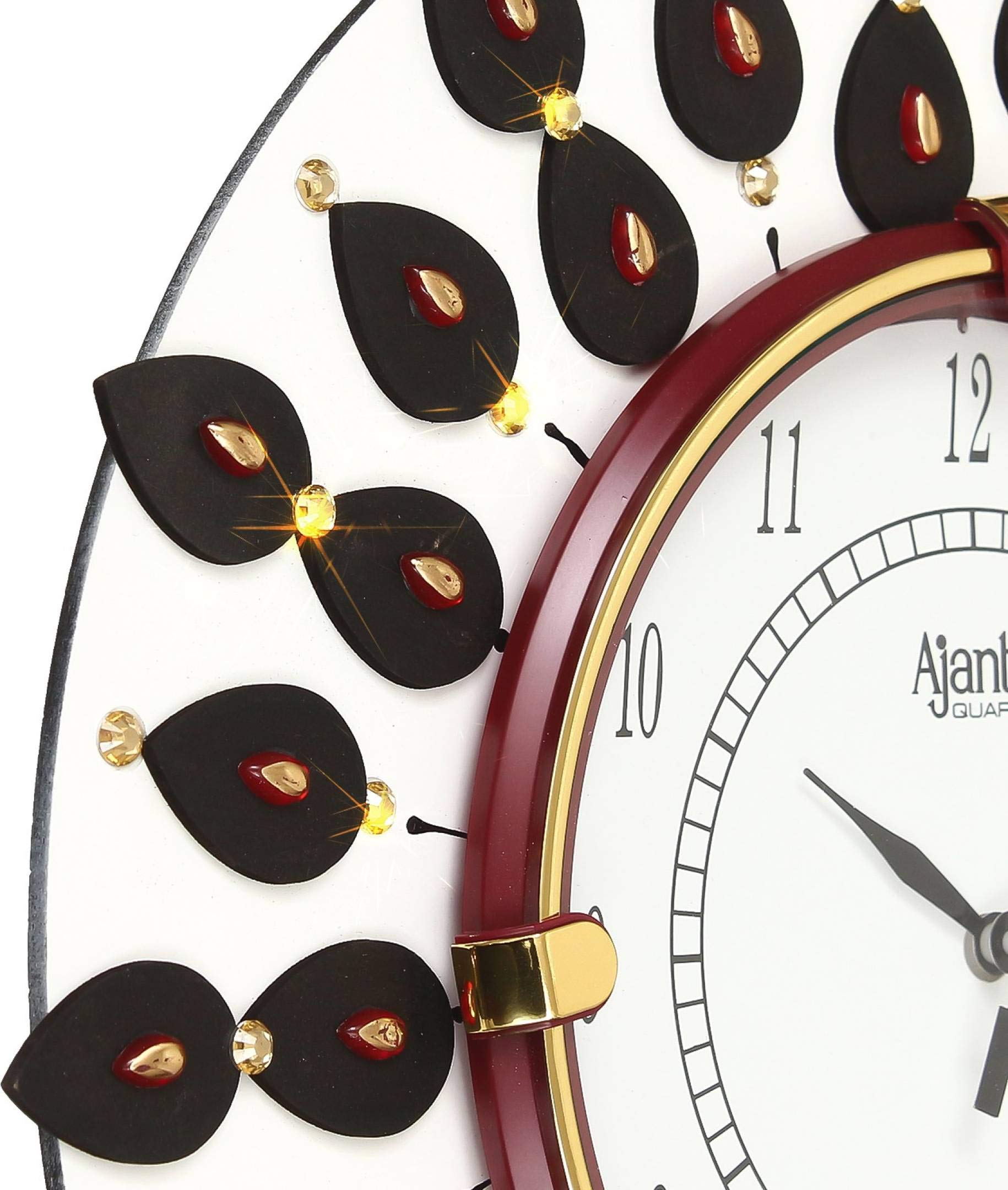 Shashank Wooden Handpainted Round ajanta Wall Clock for Home Study Living Room and Office (Multicolor)