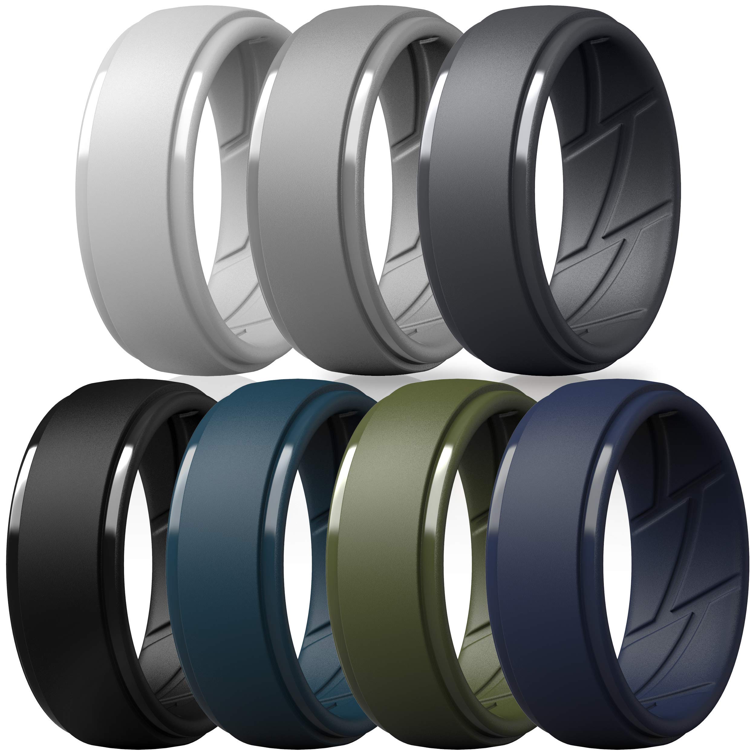 ThunderFitSilicone Ring Men, Breathable with Air Flow Grooves - 10mm Wide - 2.5mm Thick