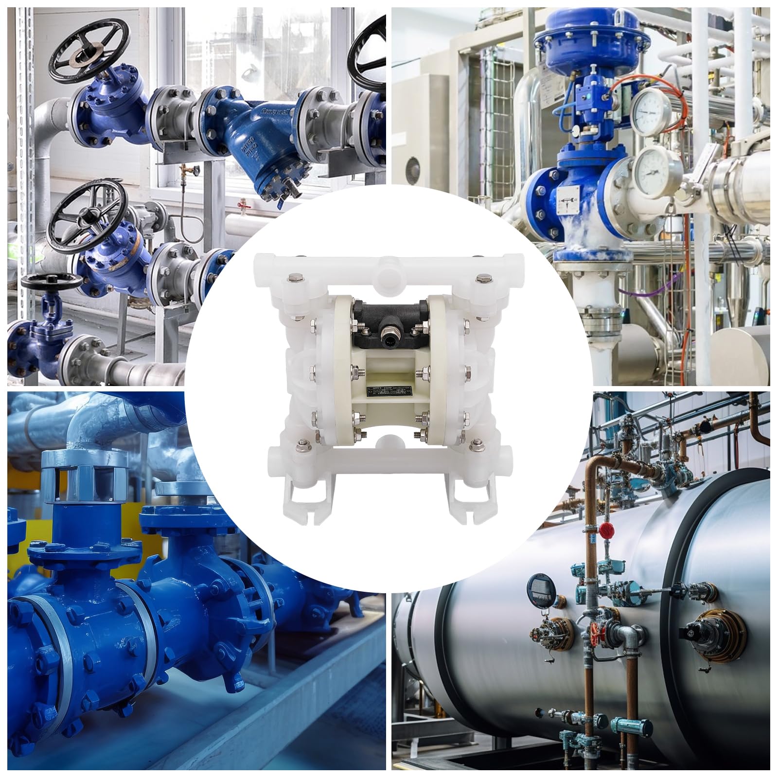 Bomba de diafragma, bomba de diafragma accionada por aire, bomba neumática de diafragma de plástico técnico, para la construcción, petróleo, química, farmacéutica y energía diversos