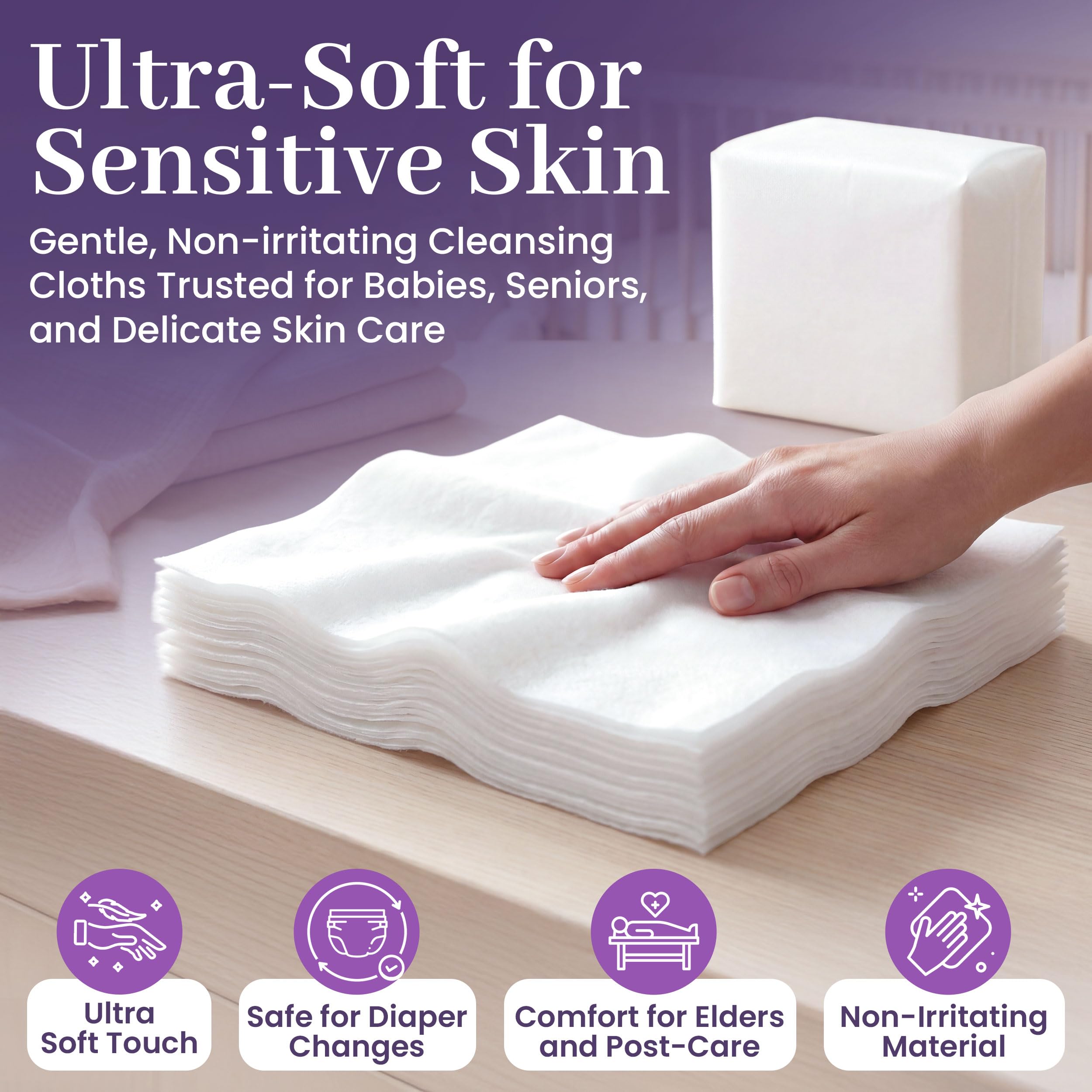 ProHeal Toallitas secas desechables - Paños de limpieza ultrasuaves no humedecidos, incontinencia, desmaquillado - 9,5 x 13,5 - Grado hospitalario, duradero para Unisex Adulto 50 Unidad (Pack de 10)