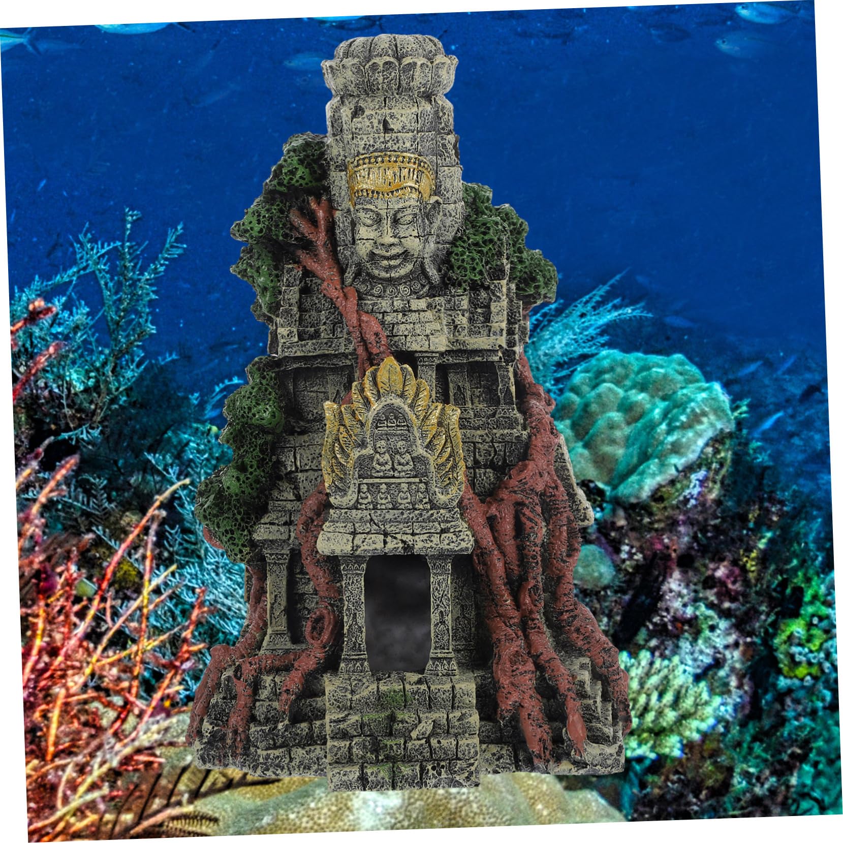 Toyvian 1pezzi Resin Temple Aquarium Decoration per Simulazione Antica per per Decorazioni e Acquatici