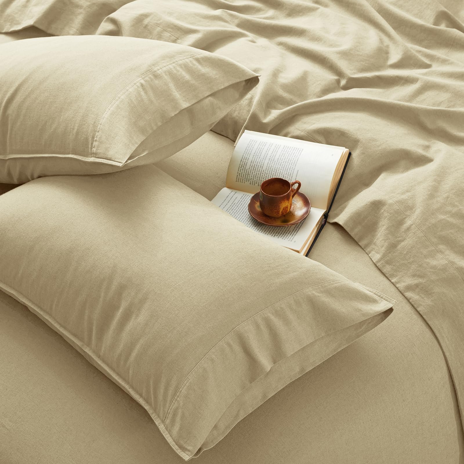 ONLYSET 100% Organic Linen Sheets in Linen Yellow