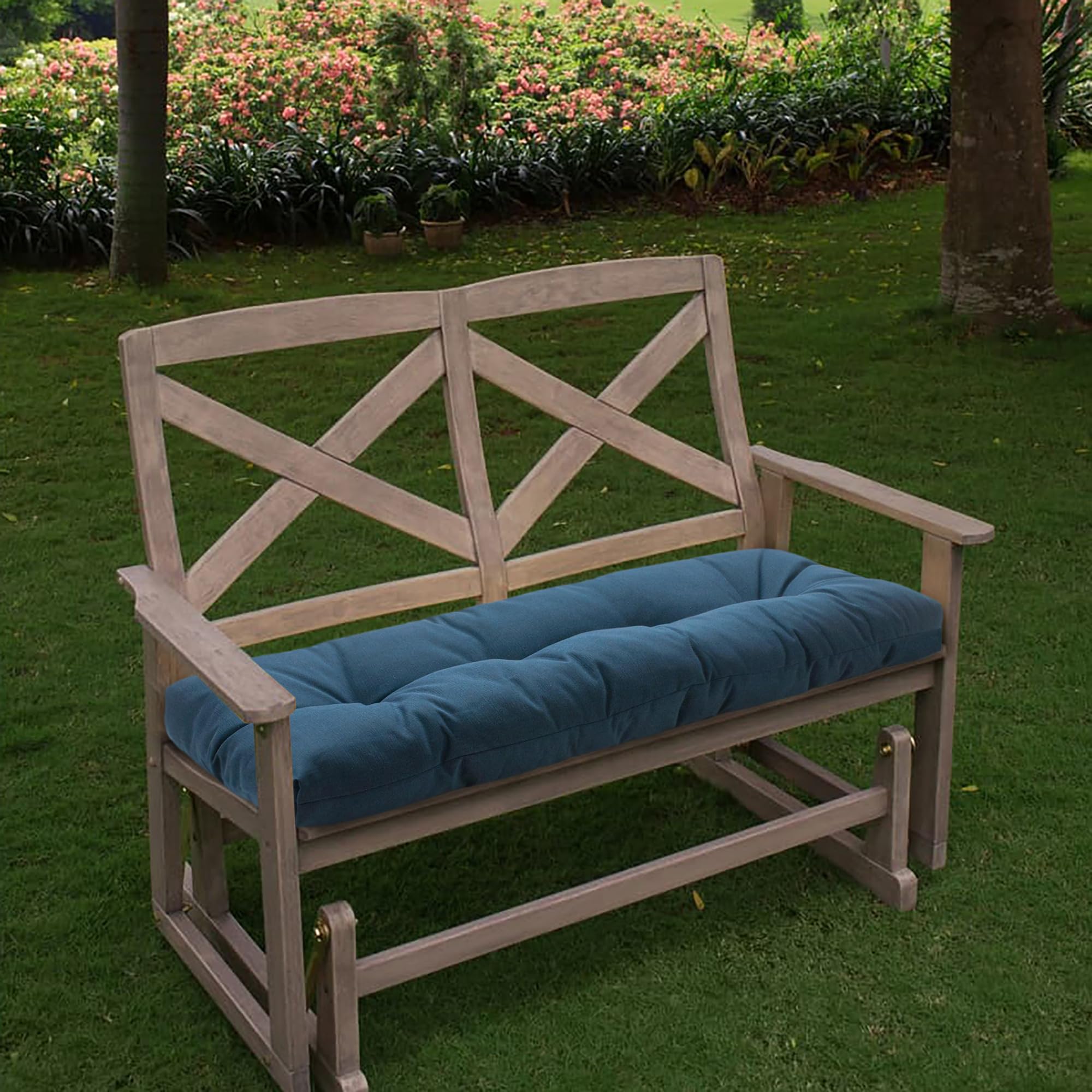 Lsjoaw Coussin De Banc En Cuir Ciré à L'huile – Housses Imperméables, Amovibles, Résistantes Et Réglables Pour Patio – 150 X 35,6 X 3 Cm – Couleur #52 Gris