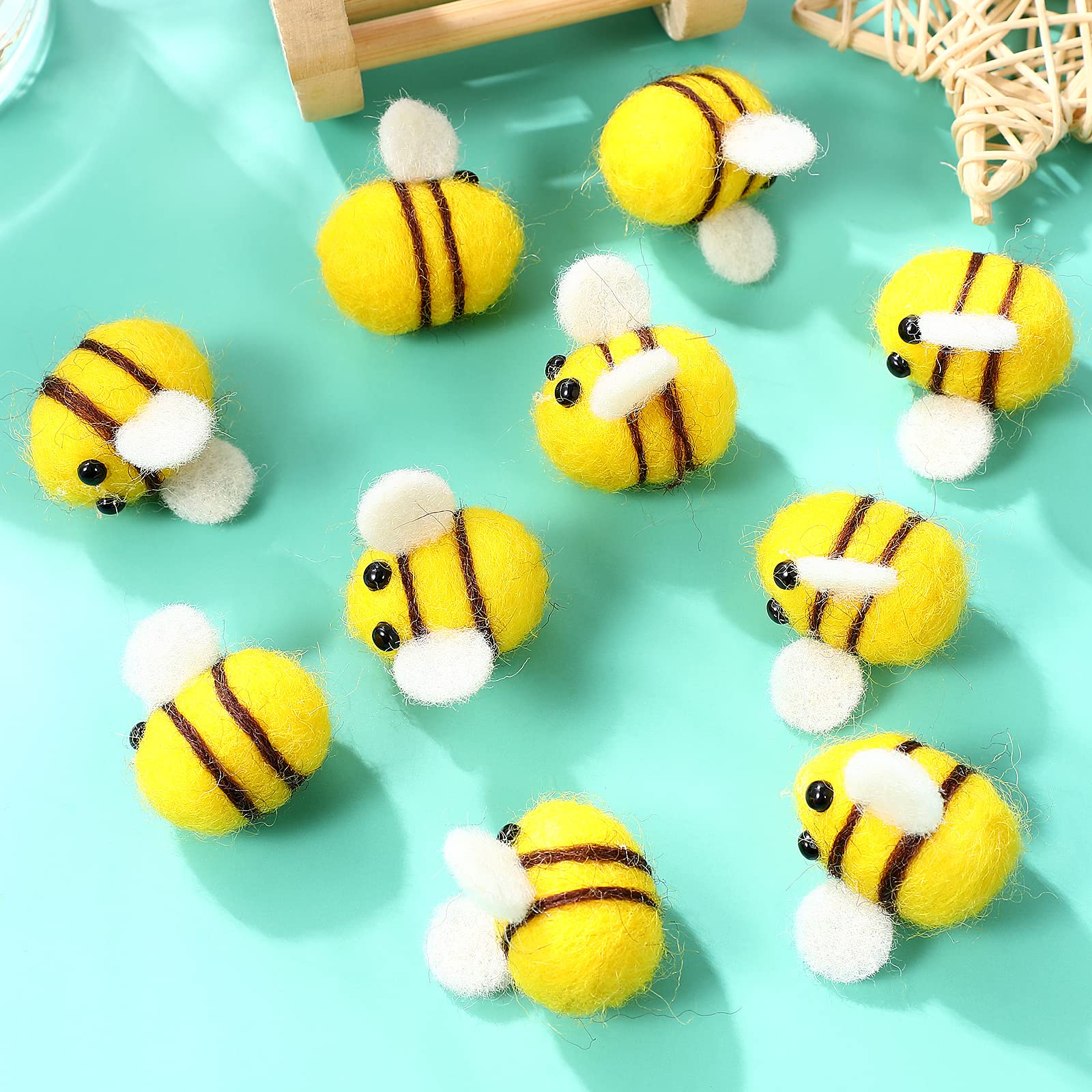 10 Stück Wollfilz-Bienen – Niedliche Filz-Figuren Für DIY, Dekoration & Kinder-Bastelprojekte