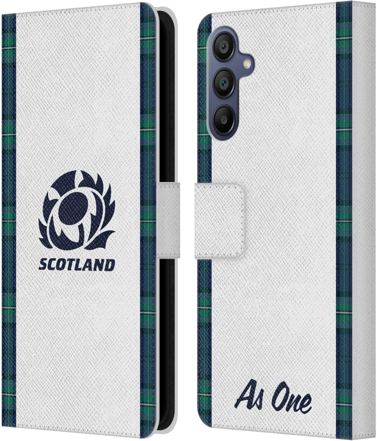 Head Case Designs Officially Licensed Scotland Rugby Wave Training 2023/24 Crest Kit Leather Wallet Case Compatible with Samsung Galaxy A15