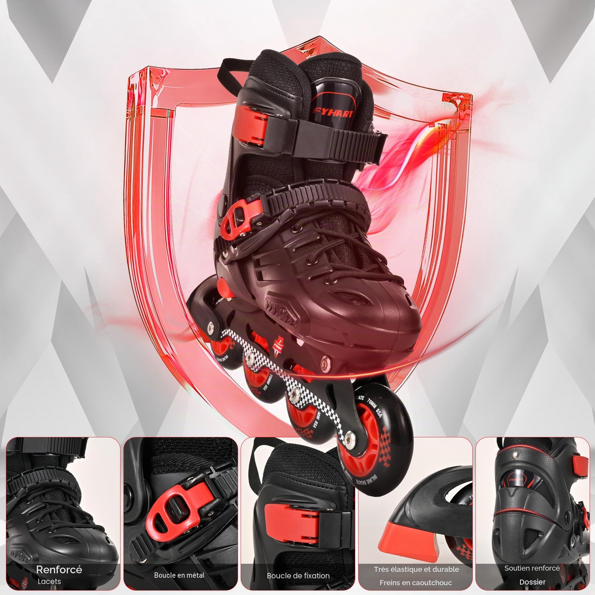Patins à roulettes Rollers en Ligne réglables pour garçons et Filles, Patins à roulettes pour Enfants pour Jouer à l'extérieur