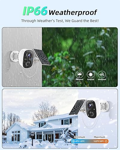 Miniatura 6 de MaxiViz Cámara de seguridad solar inalámbrica para exteriores, cámaras 1080P para seguridad del hogar exterior con detección de movimiento AI,