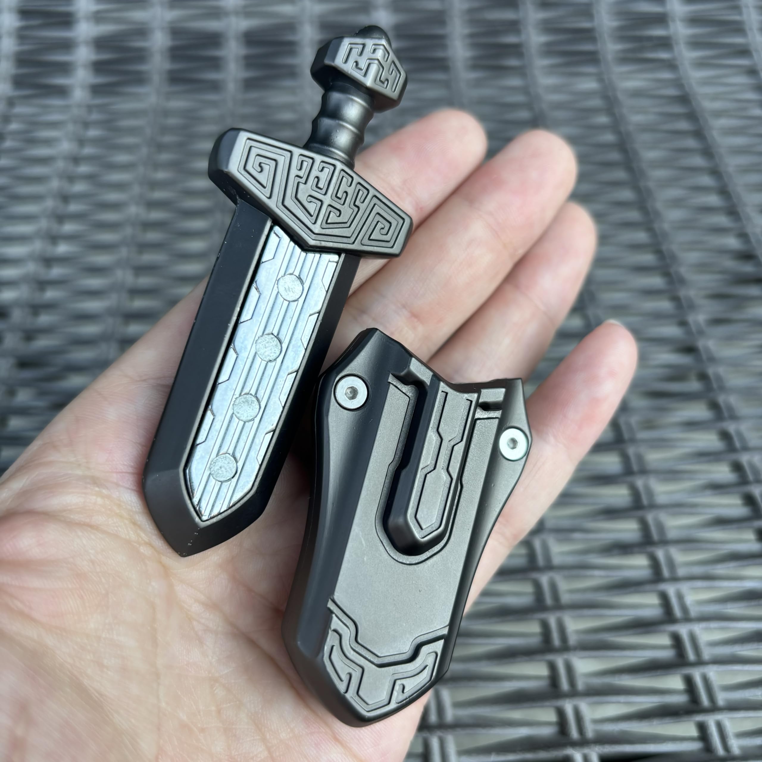 Amazon | EDC Swords Mechanical Magnetic Push Slider Metal Toys