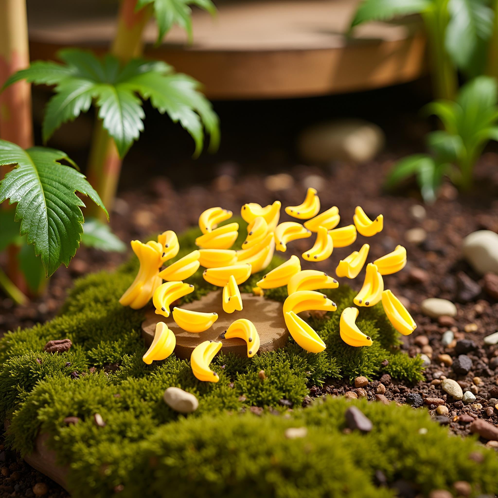 35 Pcs Miniature Bananas 1/12 Scale Banana Models Miniature Fruit Fake Mini Fruits for Mini House Kitchen Fairy Garden Decor,Dollhouse Décor Dollhouse Accessories(Yellow) - Image 4