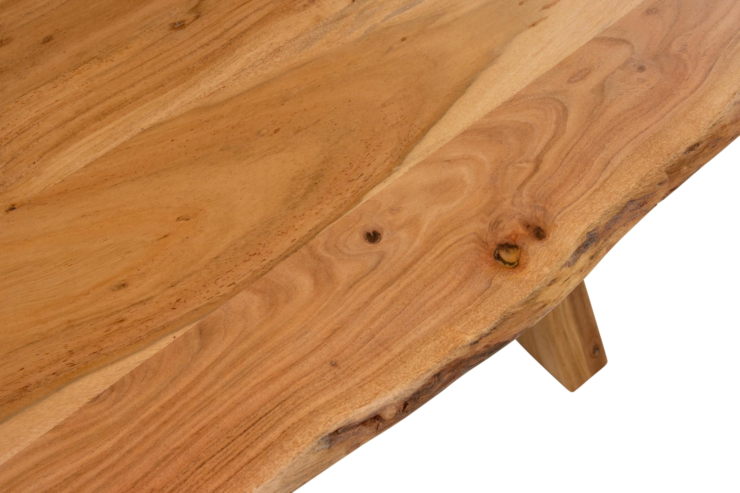 SAM Esstisch Prag 240x100 cm Akazie Natur Baumkante Spider-Gestell Holz