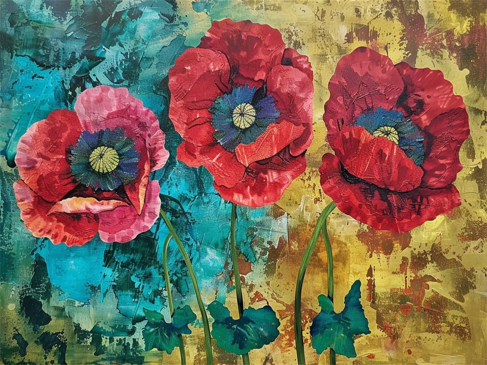 Kit Peinture Par Numéro Adulte – Fleurs, 40x50 Cm – Toile Sans Pli, 24 Couleurs, 3 Pinceaux – Loisir Créatif Et Décoration