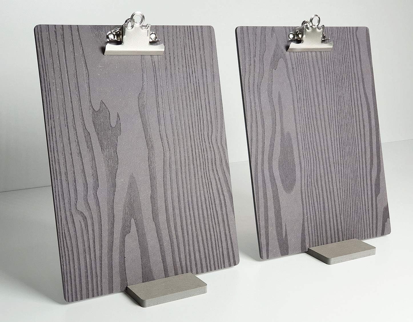 Menu or Receipt Holder with a Stand Set for Restaurant Cafe Bar Eatery Cafeteria Grill Clipboard Made of Moisture Resistant Engineered Wood (Letter(12.4" x 9.3"), Charcoal, 2)