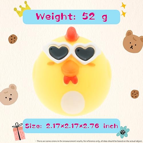 Miniatura 6 de 1 pelota antiestrés para pollitos, lindas bolas estrujables para niños y adultos, juguetes sensoriales para aliviar el estrés para TDAH, TDA/autismo