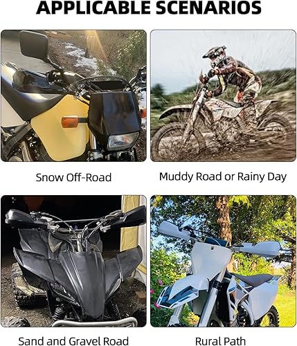 Miniatura 3 de JFG RACING Protectores de mano universales para motocicleta de 78 pulgadas, 0.866 in y 1 18 pulgadas, 1.102 in para motos de nieve, motocross, MX