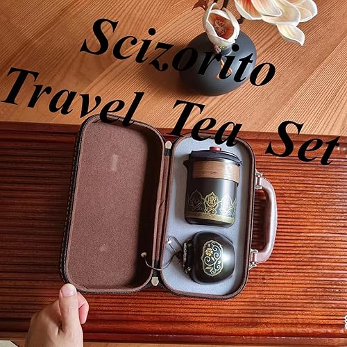 Miniatura 9 de Juego de té de viaje portátil de cerámica, el mejor regalo para la temporada de graduación, día de la madre, día del padre, Navidad, Halloween,