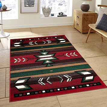 Champion Rugs Southwest Southwestern Native American Navajo Indian Red Area Rug 5 3 X 7 5
