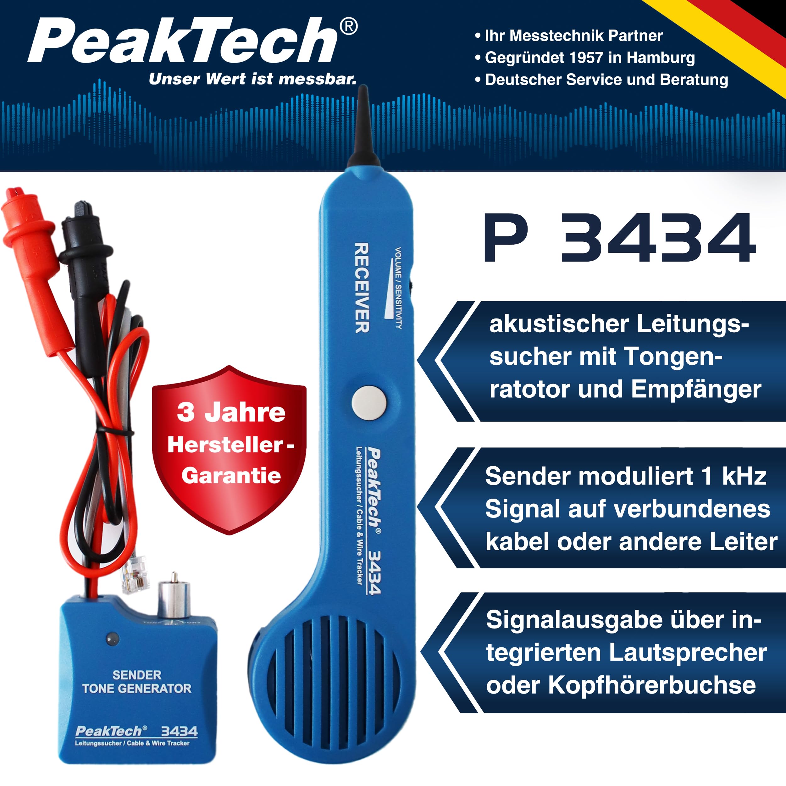 Peaktech P 3434 Line detector / circuit detector - buy at