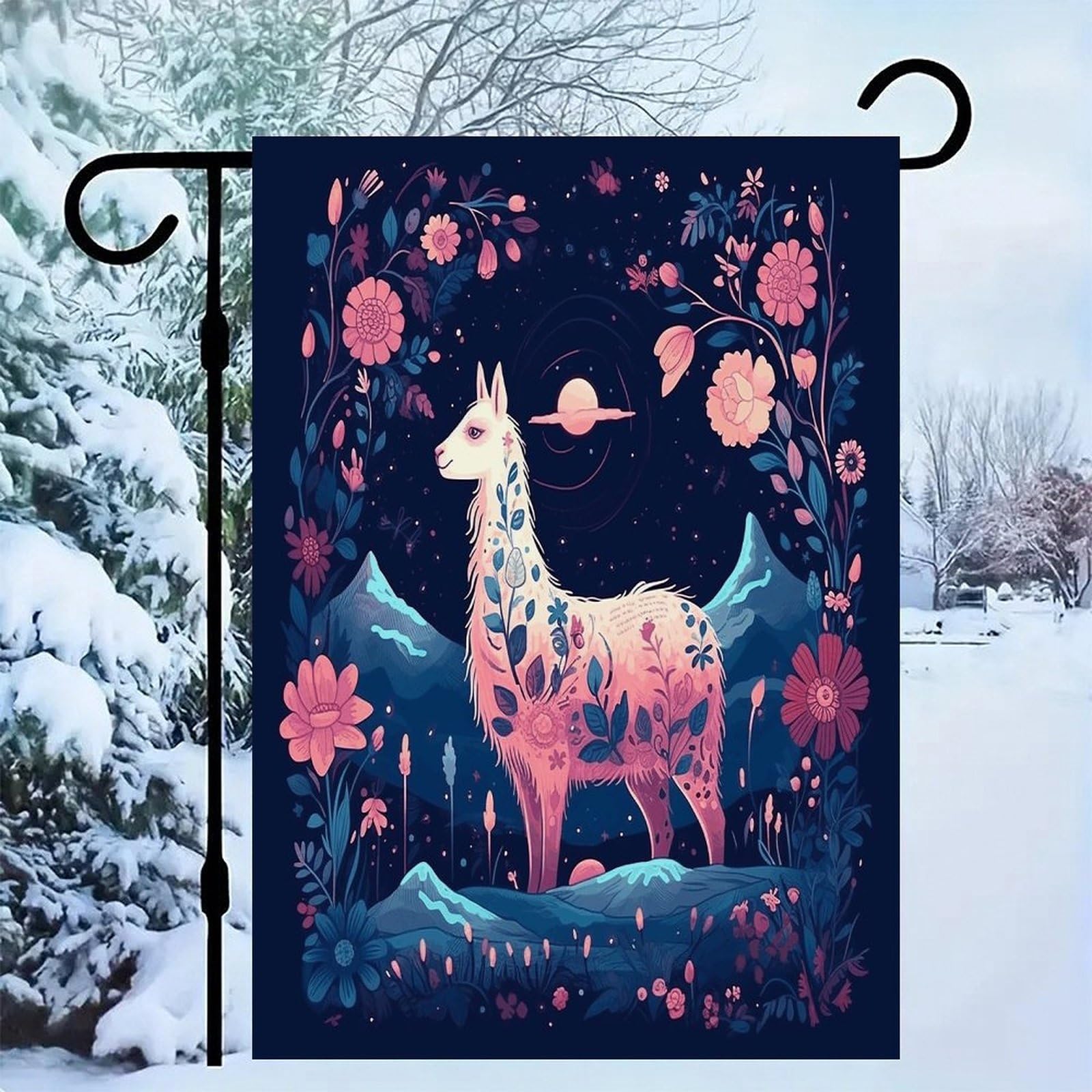 Bandera de jardín de alpaca doble cara impresa en lona de temporada exterior