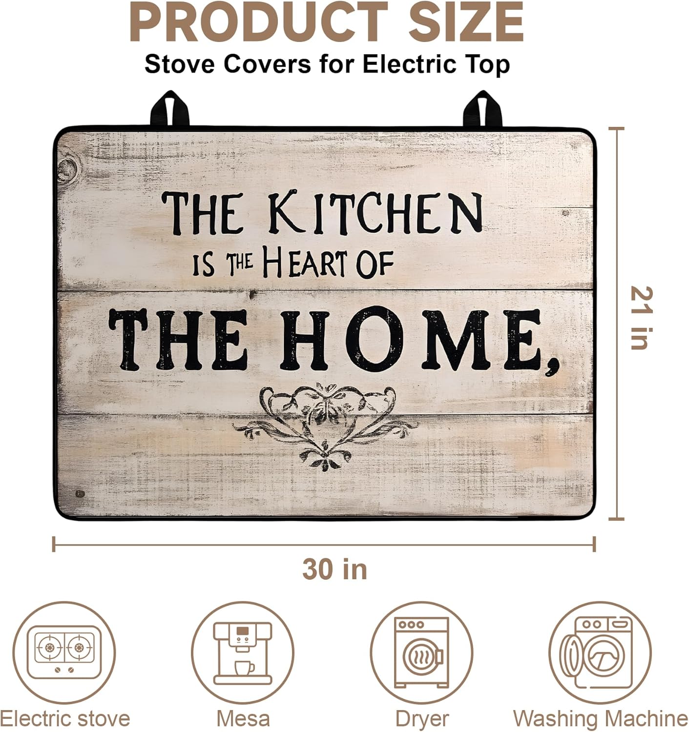 Stove Top Covers for Electric Stove: 30''×21'' Stove Mat Protective Cooktop Cover Expands Counter Area, Kitchen (Home-L)