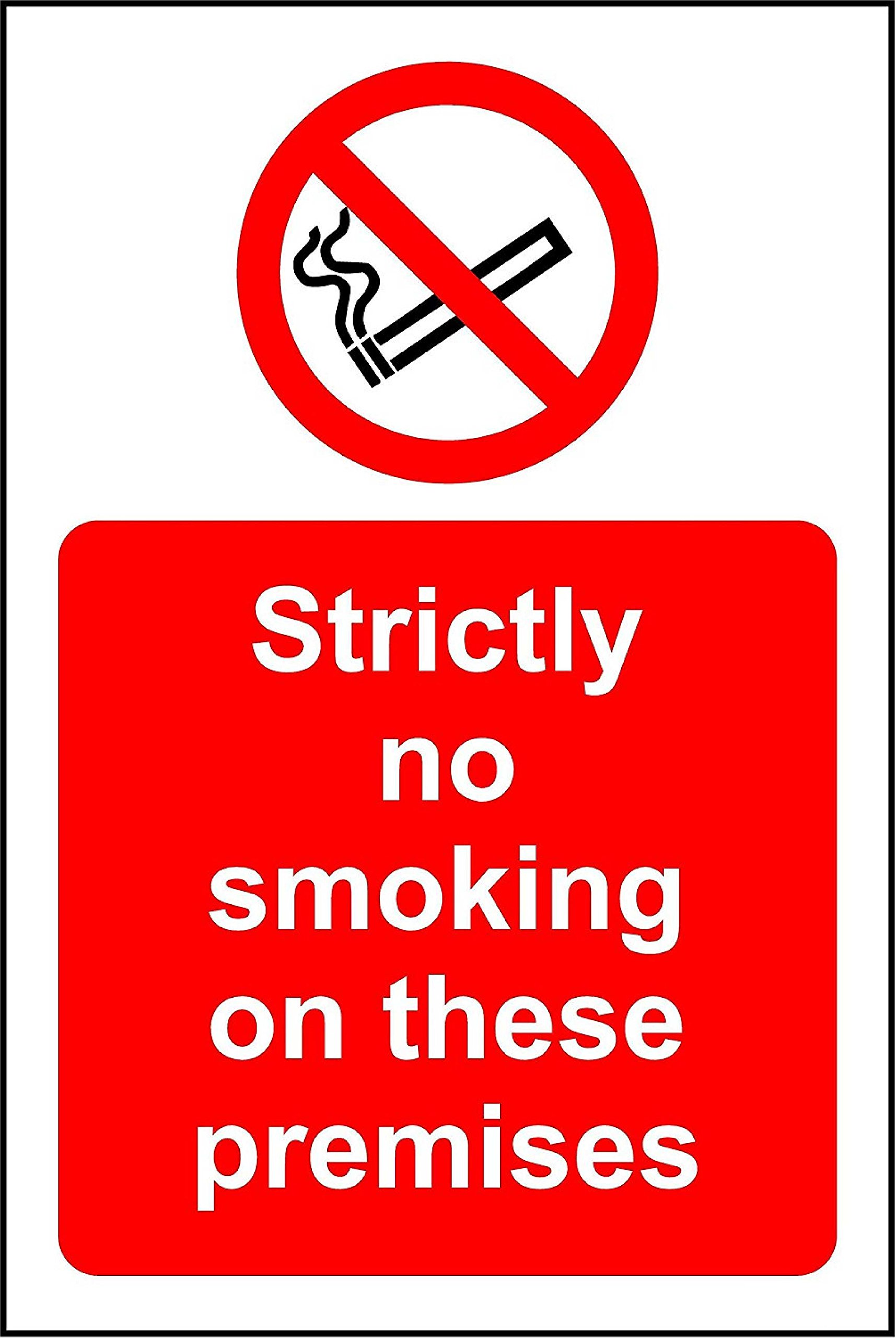 Kpcm Display Ltd Strictly No Smoking On These Premises Sign - 3Mm Aluminium Sign 300Mm X 200Mm