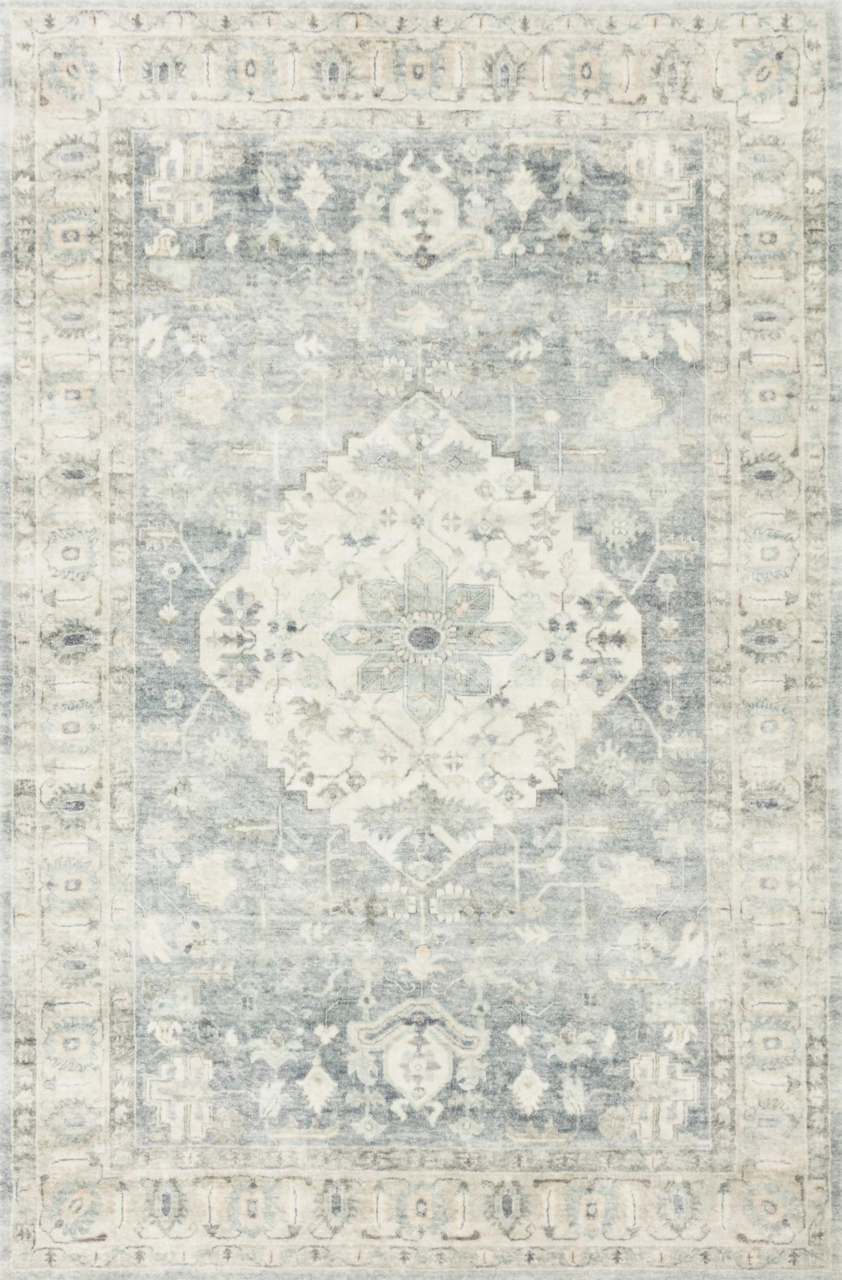 Loloi II Rosette Denim/Fog 5'-0" x 7'-6" Area Rug