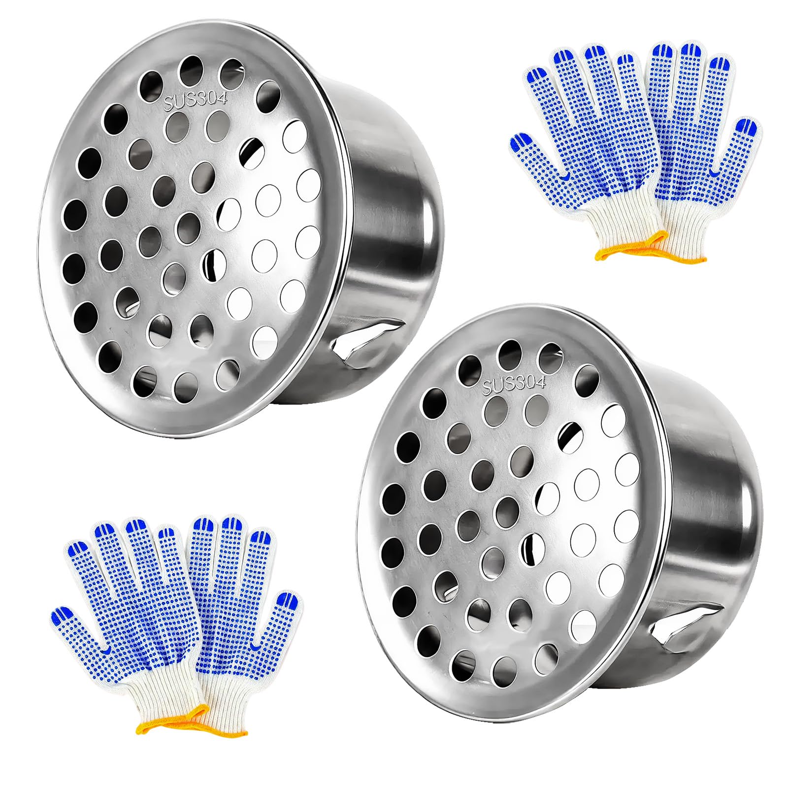 Bouchon de terminaison PVC 5,1 cm avec maille inox 304 pour tuyau d'aération - Lot de 2